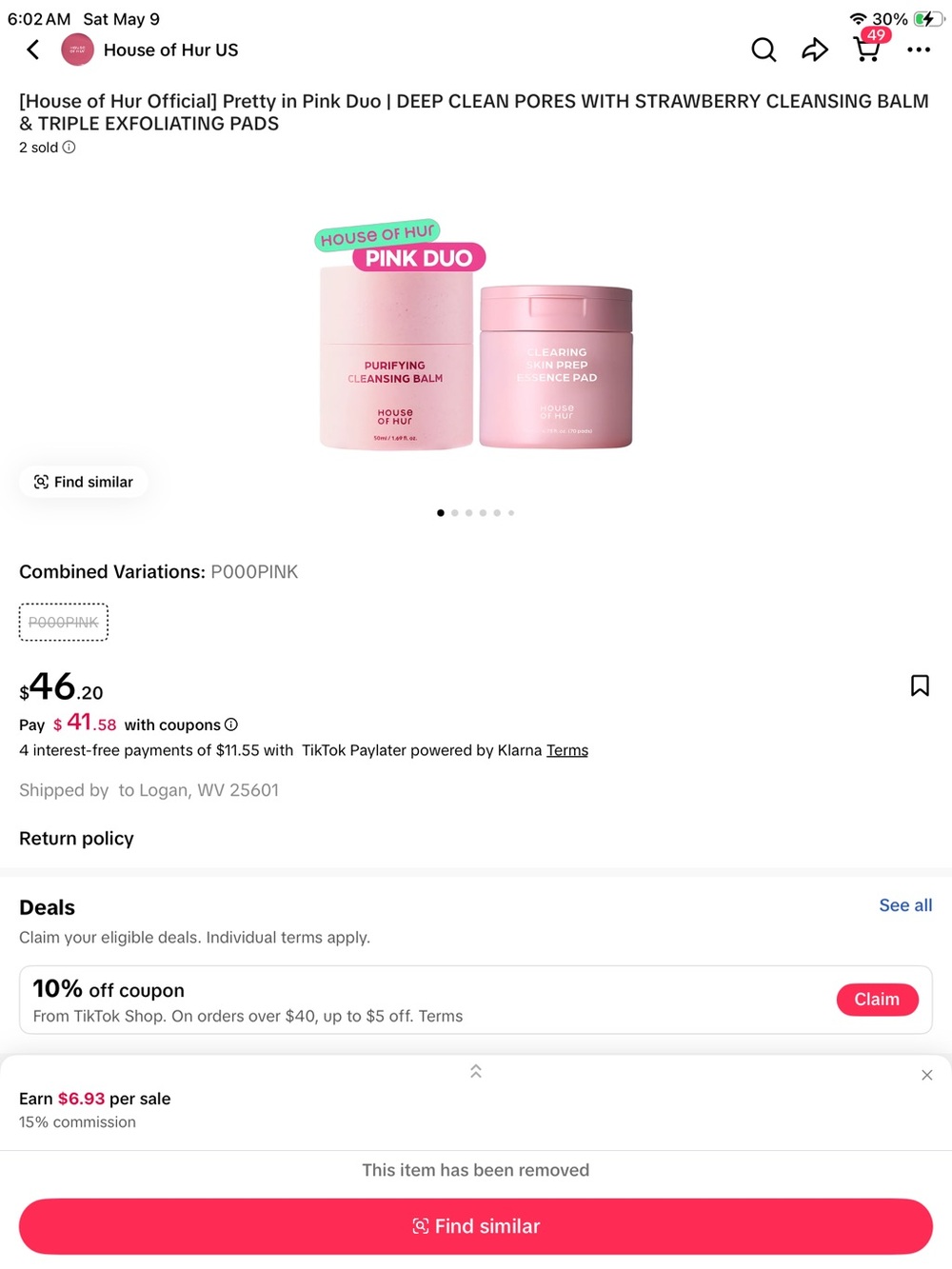 Pretty in Pink Duo - Strawberry Cleansing Balm & Exfoliating Pads (Pink)